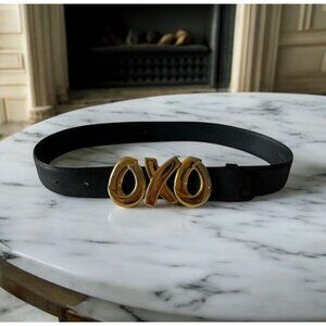 PALOMA PICASSO Vintage Black Leather OXO Belt Size Small